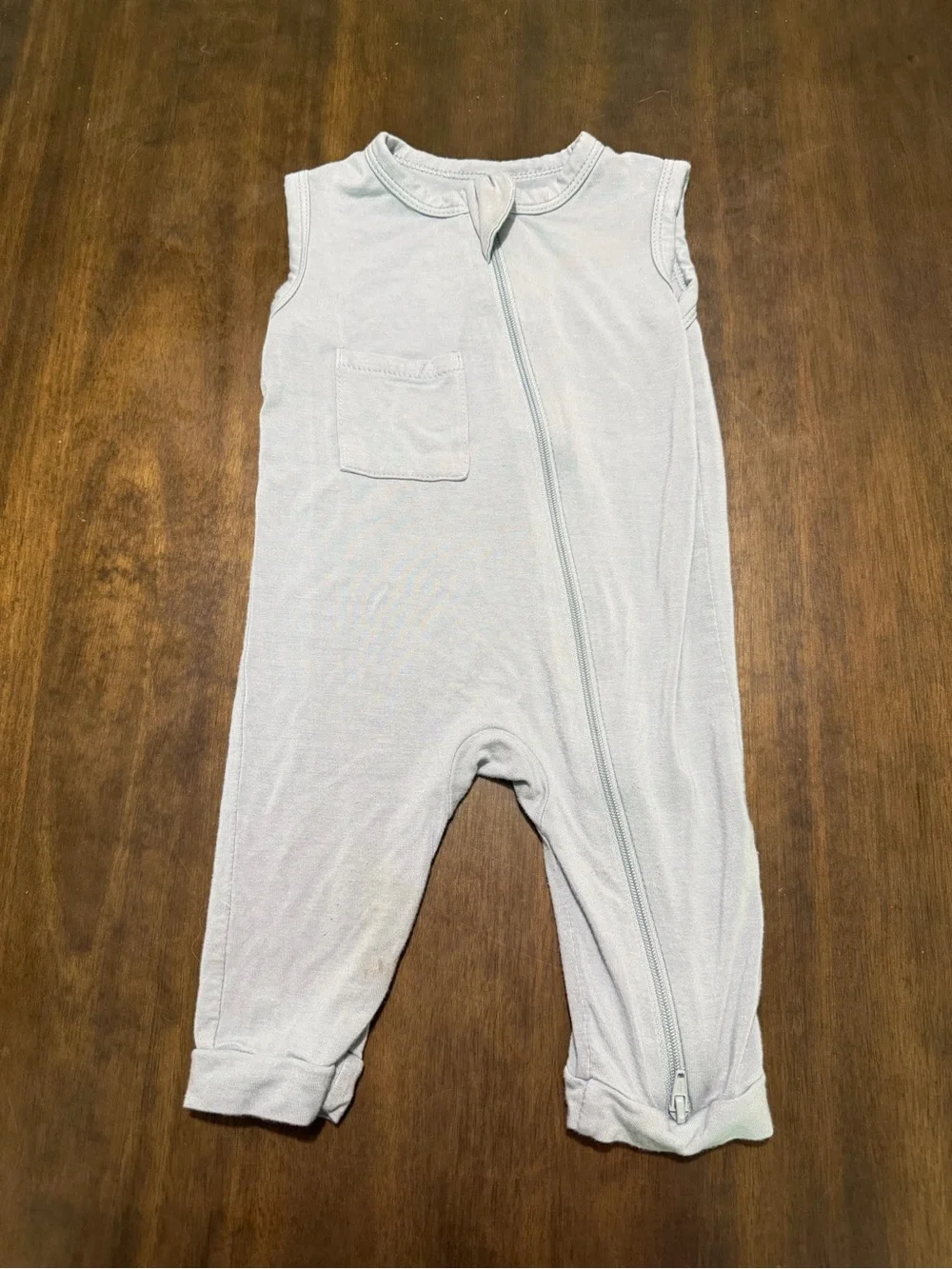 Kyte BABY Light Blue Sleeveless Zippered One-Piece
